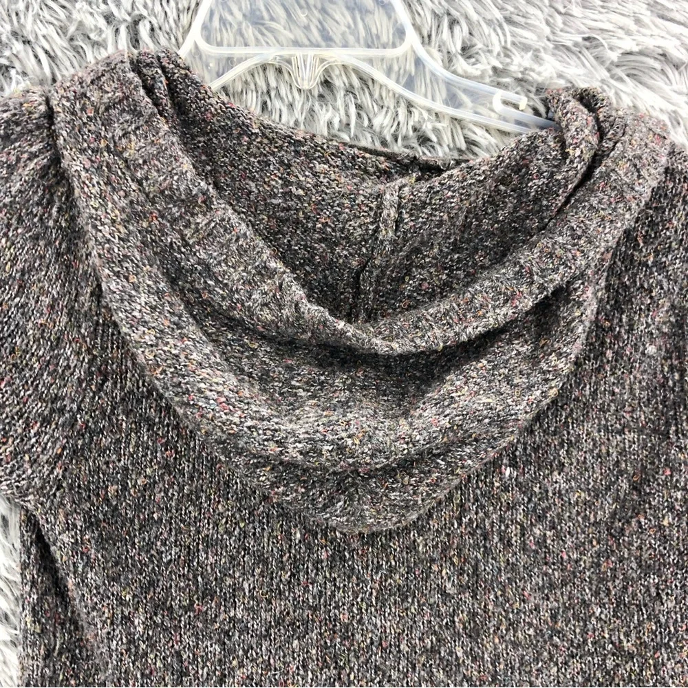 Maurices Sweater Womens Medium Snap Button Hooded Speckled Pockets Cardigan